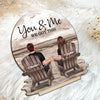 You &amp; Me We Got This Couple Back View Sitting At Beach Landscape Personalized Standing Wooden Plaque
