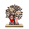 Grandma &amp; Grandkids Sitting Under Family Tree Love Personalized 2-Layer Standing Wooden Plaque