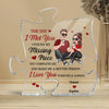 Cartoon Couple Sitting Found My Missing Piece Anniversary Gift For Him For Her Personalized Puzzle Acrylic Plaque