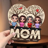 We Love You Mom Heart Tree Personalized 2-Layer Standing Wooden Plaque