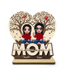 We Love You Mom Heart Tree Personalized 2-Layer Standing Wooden Plaque