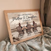 Retro Vintage Mom And Daughters Sons Beach Landscape Personalized Horizontal Poster