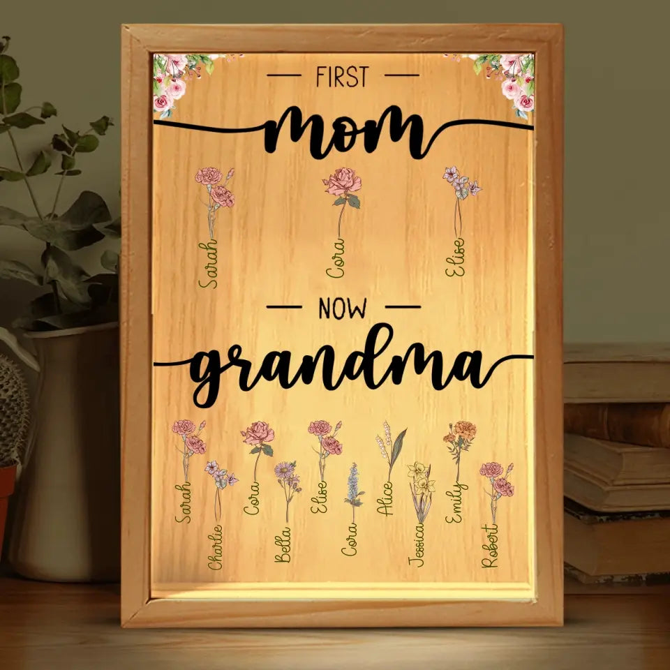 First Mom Now Grandma - Personalized Frame Light Box