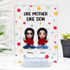 Colorful Polka Dot Pattern Doll Like Mother Like Daughter Son Personalized Acrylic Plaque