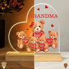 Grandma Mom Auntie Bear Personalized Custom Shape Acrylic Plaque Warm LED Night Light