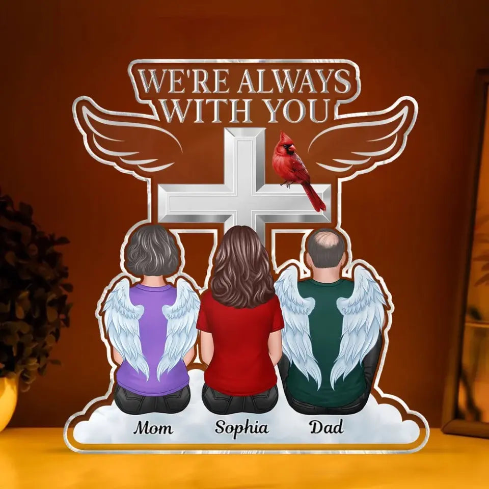 Always With You Family Memorial Keepsake Personalized Acrylic Block Plaque