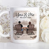 Couple Beach Landscape Retro Personalized Mug, Anniversary Gift For Couple, Gift For Him, Gift For Her