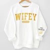 The Love Of My Life My Wifey - Couple Personalized Custom Unisex Sweatshirt With Design On Sleeve - Gift For Husband Wife, Anniversary