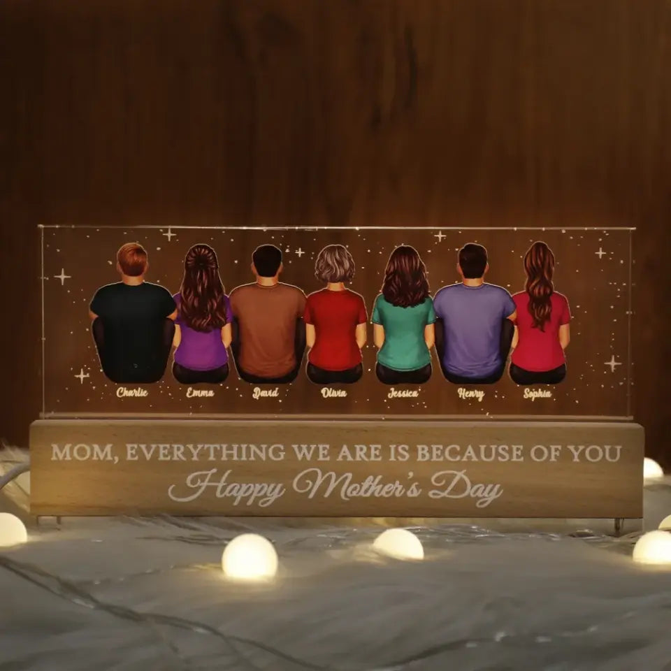 Everything I Am Gift For Mom Personalized Acrylic Block Personalized LED Night Light