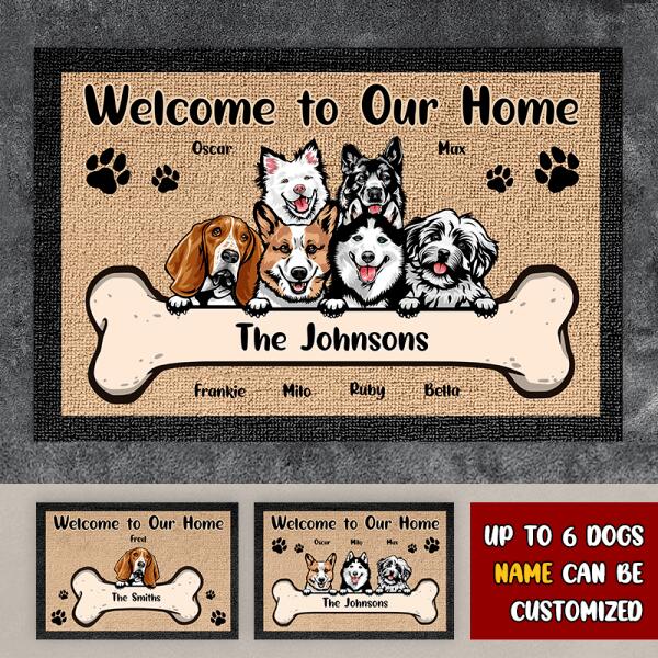 Welcome to Dog's Home - Personalized Doormat