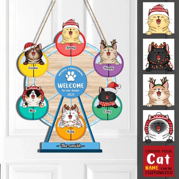 Personalized Ferris Wheel Pet Christmas Decorative Door Sign