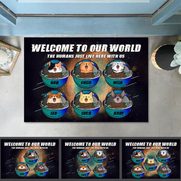 Welcome To Our World - Baby Cat Personalized Door Mat