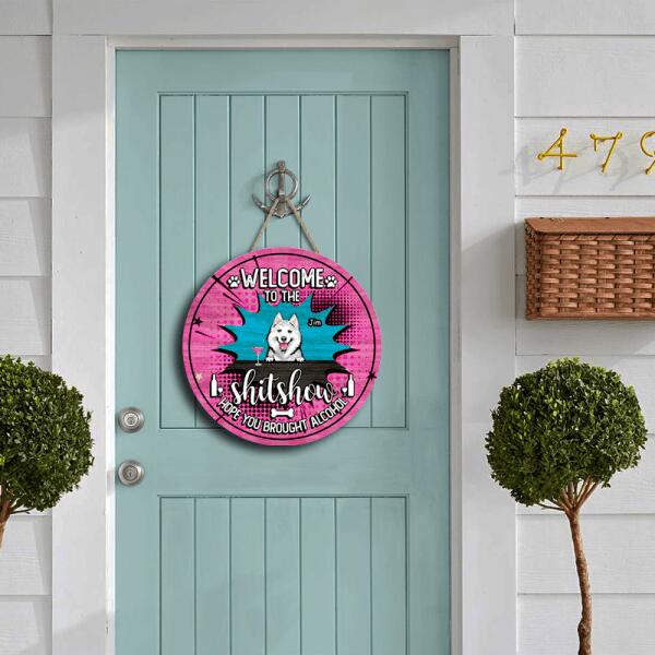 Welcome to the Shitshow - Personalized Cat and Dog Pop-Art Door Sign