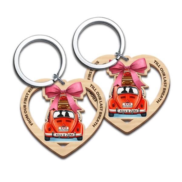 Personalized Name&Date Couple Keychain