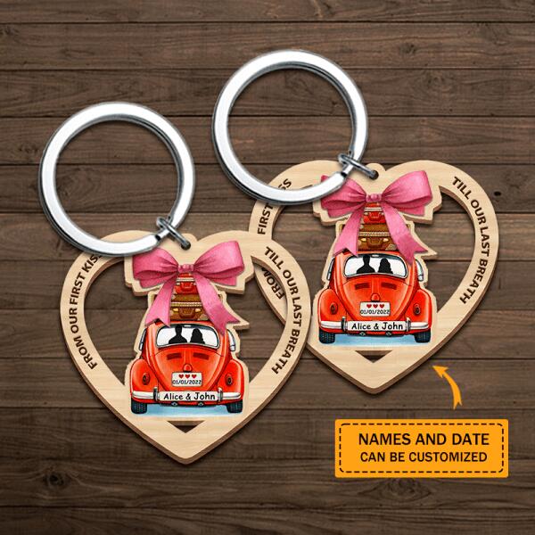 Personalized Name&Date Couple Keychain