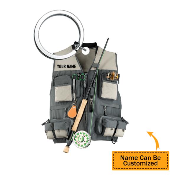 Personalized Fishing Vest Arcylic  Keychain