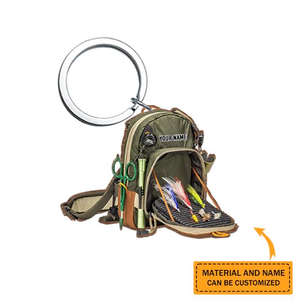 Personalized Fishing Backpack Keychain