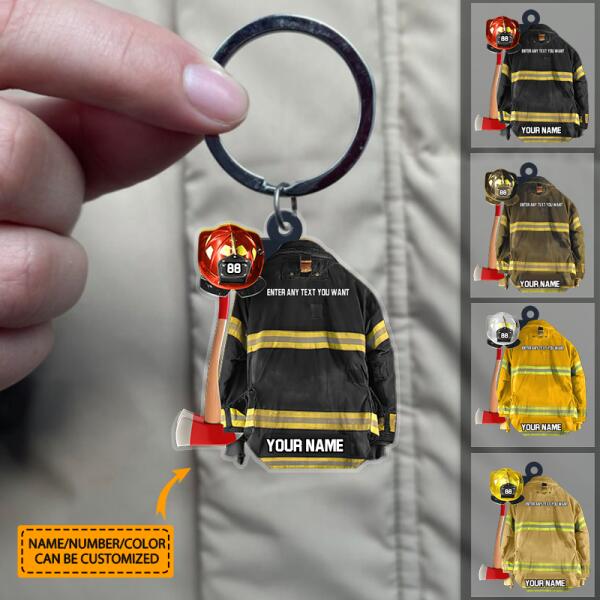 Personalized Firefighter Acrylic Keychain