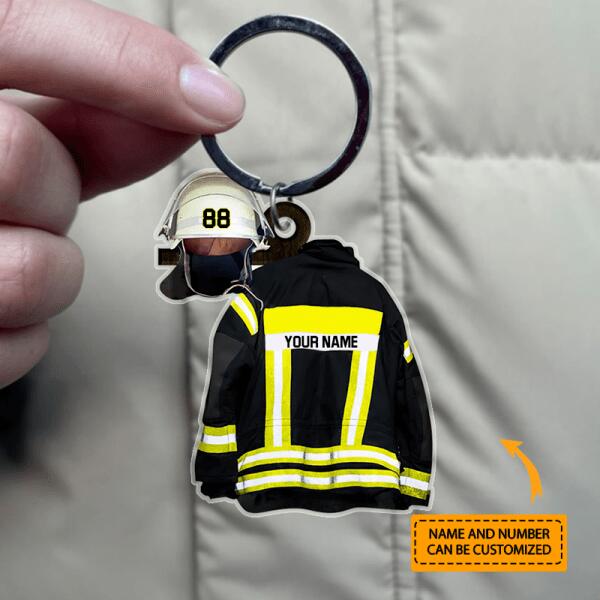 Firefighter Armor Custom Shaped Acrylic Keychain