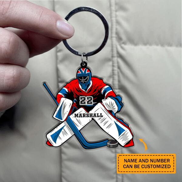 Personalized Gift Hockey Goalie Keychain