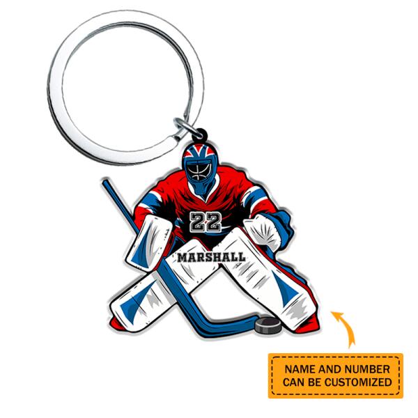 Personalized Gift Hockey Goalie Keychain