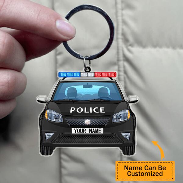 Personalized Police Car Custom Name Keychain
