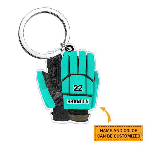 Personalized Gift Custom Name/Number Ice Hockey Gloves Acrylic Keychain