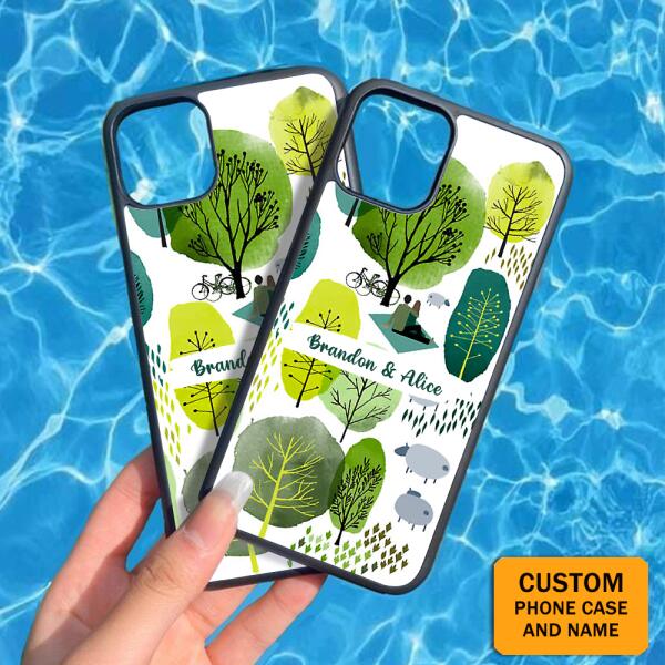 Let's Go Camping - Personalized Valentine's Gift Couple Phone Case