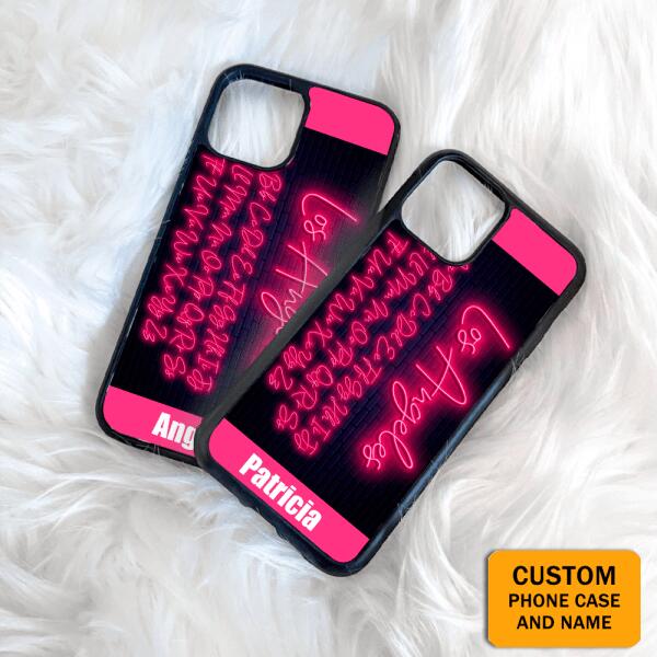 Personalized Fluorescent Pink
 Printed Custom Name Phone Case