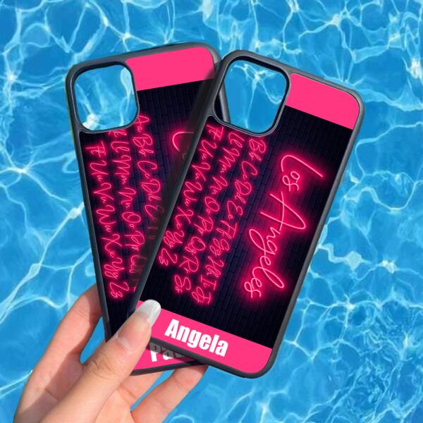 Personalized Fluorescent Pink
 Printed Custom Name Phone Case