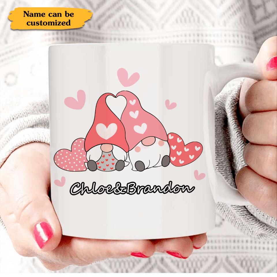 Personalized Sweet Gnomes Couple Gift Custom Name Mug