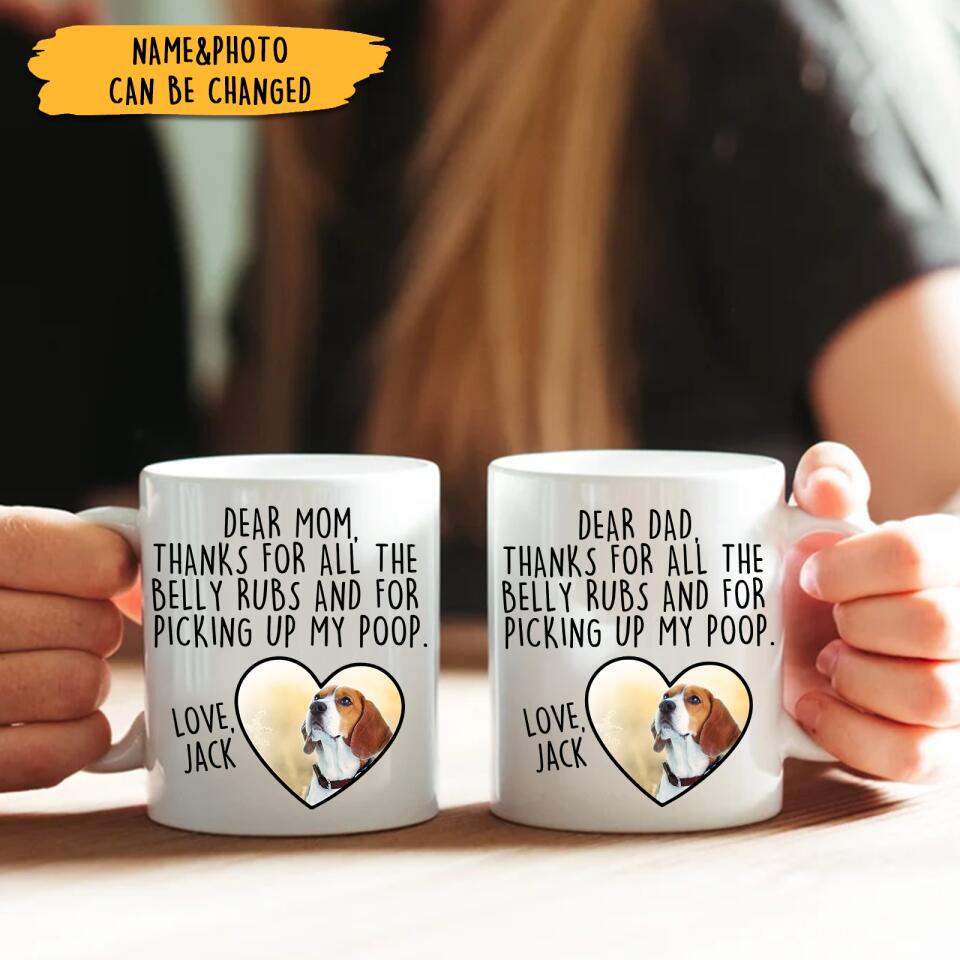 Dear Dad&Mom - Personalized Gift For Dog Lovers Custom Name & Photo Mug
