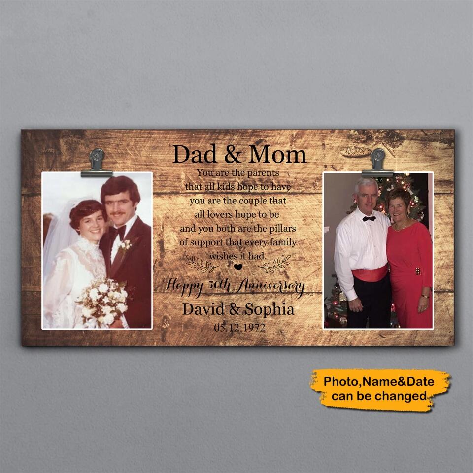 Personalized Anniversary Gift for Parents - Then and Now Picture Frame