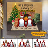Personalized Family Parents/Grandparents And Kid/Grandkids Back View Pajamas Christmas Canvas,Gift For Family
