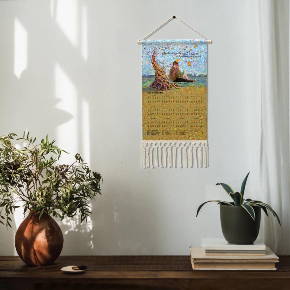 2023 Personalized Wall Hanging Calendar Wall, Gift for Couple