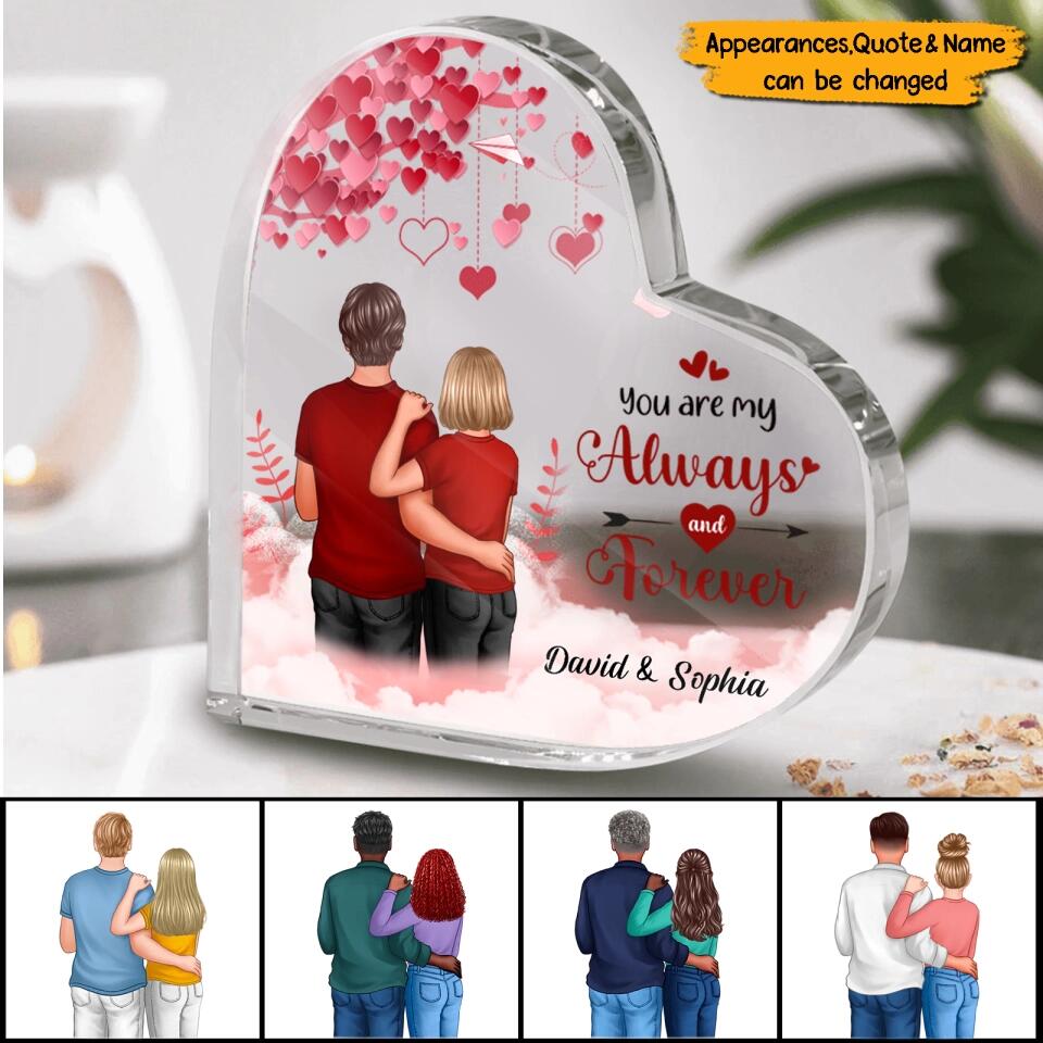 You Are My Always And Forever - Personalized Couple Heart Acrylic Plaque