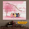 Mother &amp; Daughters Forever Linked Together - Personalized Gift - Wrapped Canvas