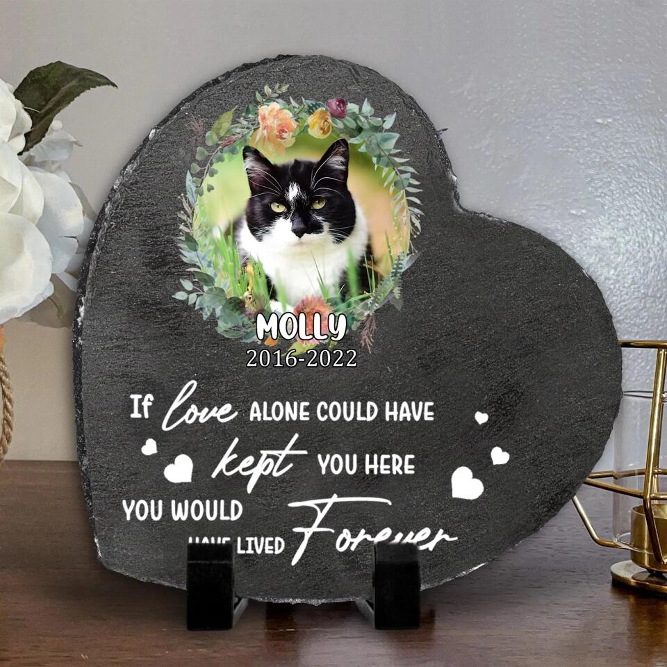Thanks For Everything - Custom Photo Personalized Pet Memorial Pet Heart Shaped Stone, Gift Idea Indoor Outdoor