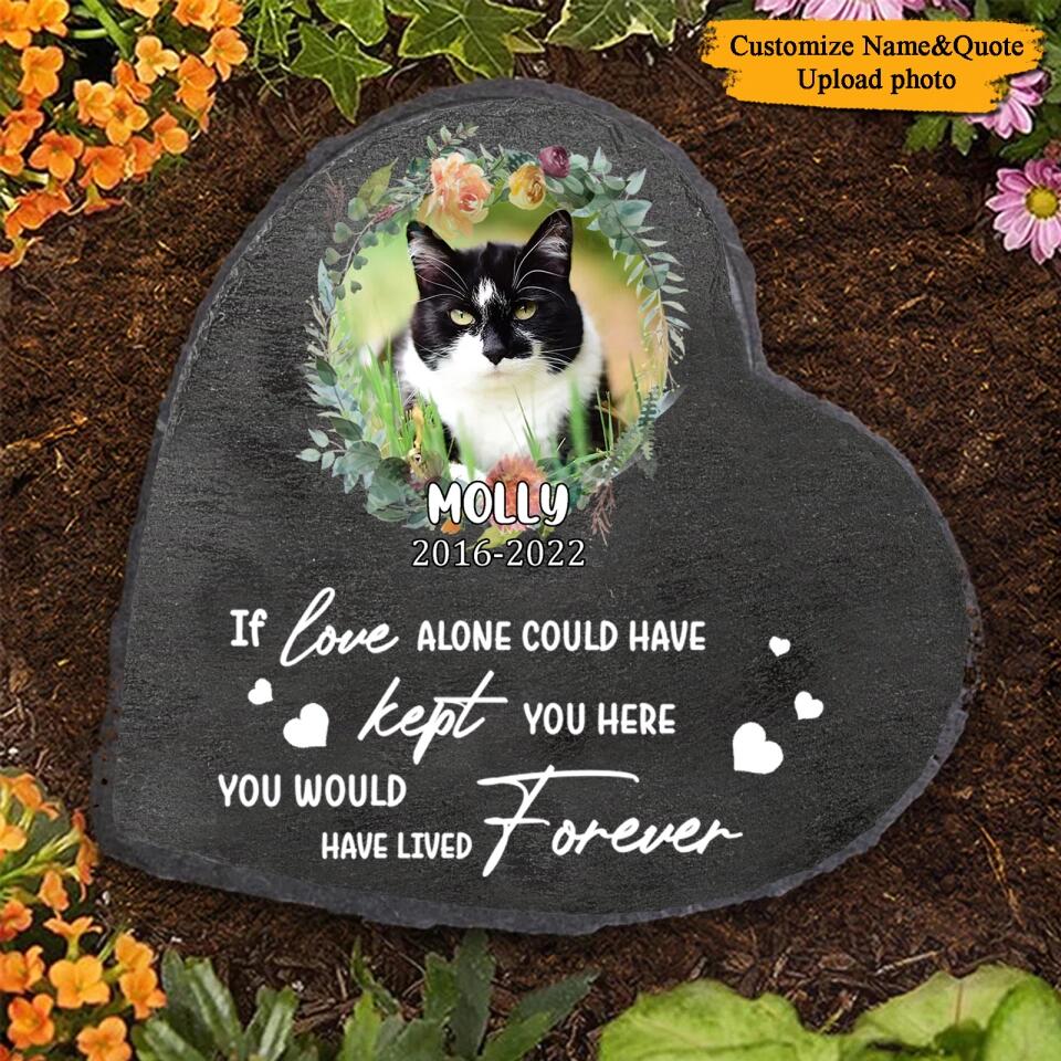 Thanks For Everything - Custom Photo Personalized Pet Memorial Pet Heart Shaped Stone, Gift Idea Indoor Outdoor