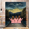 Mother&#39;s Day Gift - Mother &amp; Daughters - Mother &amp; Daughter Forever Linked Together - Personalized Wrapped Canvas