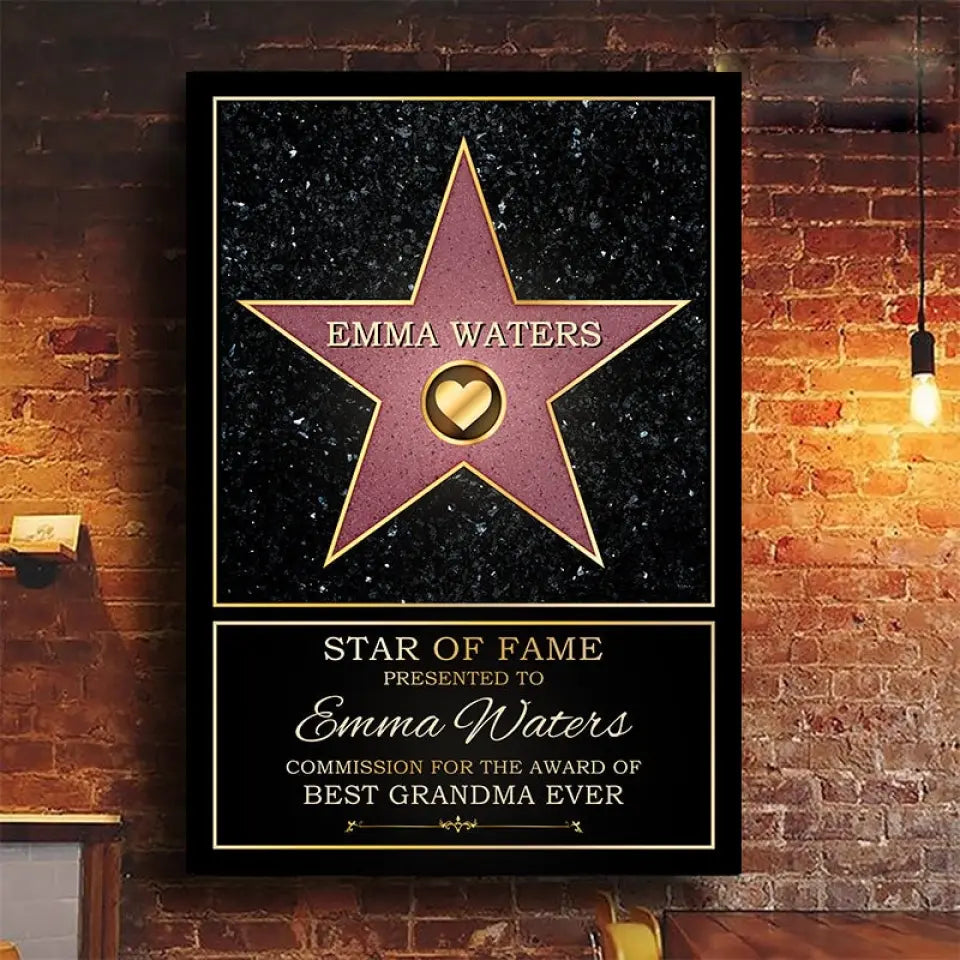 Mom Star Of Fame - Family Personalized Custom Vertical Canvas - Mother's Day, Birthday Gift For Mom