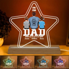 Five - Star Dad Back View Dad And Kids Personalized Acrylic Custom Shape LED Night Light - Father&#39;s Day Gift