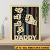 Daddy Grandpa With Kids Fist Bump - Personalized Wood Sign - Best Gift for Father&#39;s Day