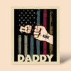 Daddy Grandpa With Kids Fist Bump - Personalized Wood Sign - Best Gift for Father&#39;s Day