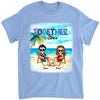 Romantic Doll Couple Beach Sunset Background, Happy Together Since, Gift For Him For Her Husband &amp; Wife Personalized Shirt
