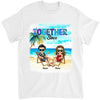 Romantic Doll Couple Beach Sunset Background, Happy Together Since, Gift For Him For Her Husband &amp; Wife Personalized Shirt