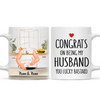 Congrats On Being My Husband Man Embracing Woman Back View Personalized Mug