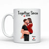 Man Holding Woman Kissing Together Since Gift For Couple Personalized Mug