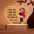 Man Holding Woman Kissing Gift For Him For Her Personalized Acrylic Heart Plaque With LED Night Light