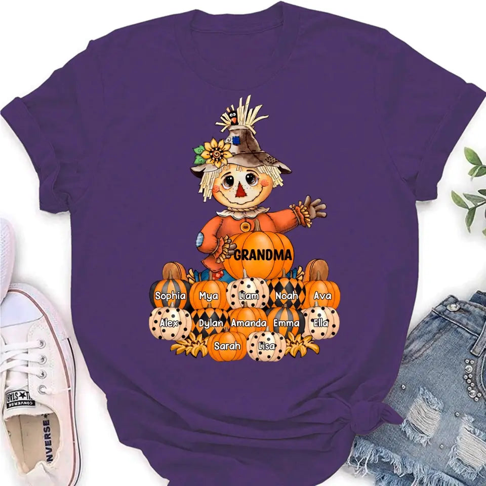 Fall Seasons, Pumpkin Grandma- Mom Personalized Shirt